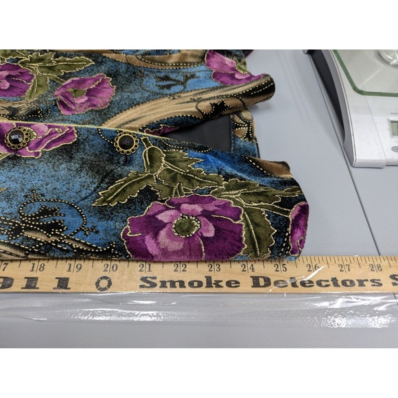 Velvet Evening Jacket Women's 18 Whimsigoth‎ Floral - Picture 5 of 6